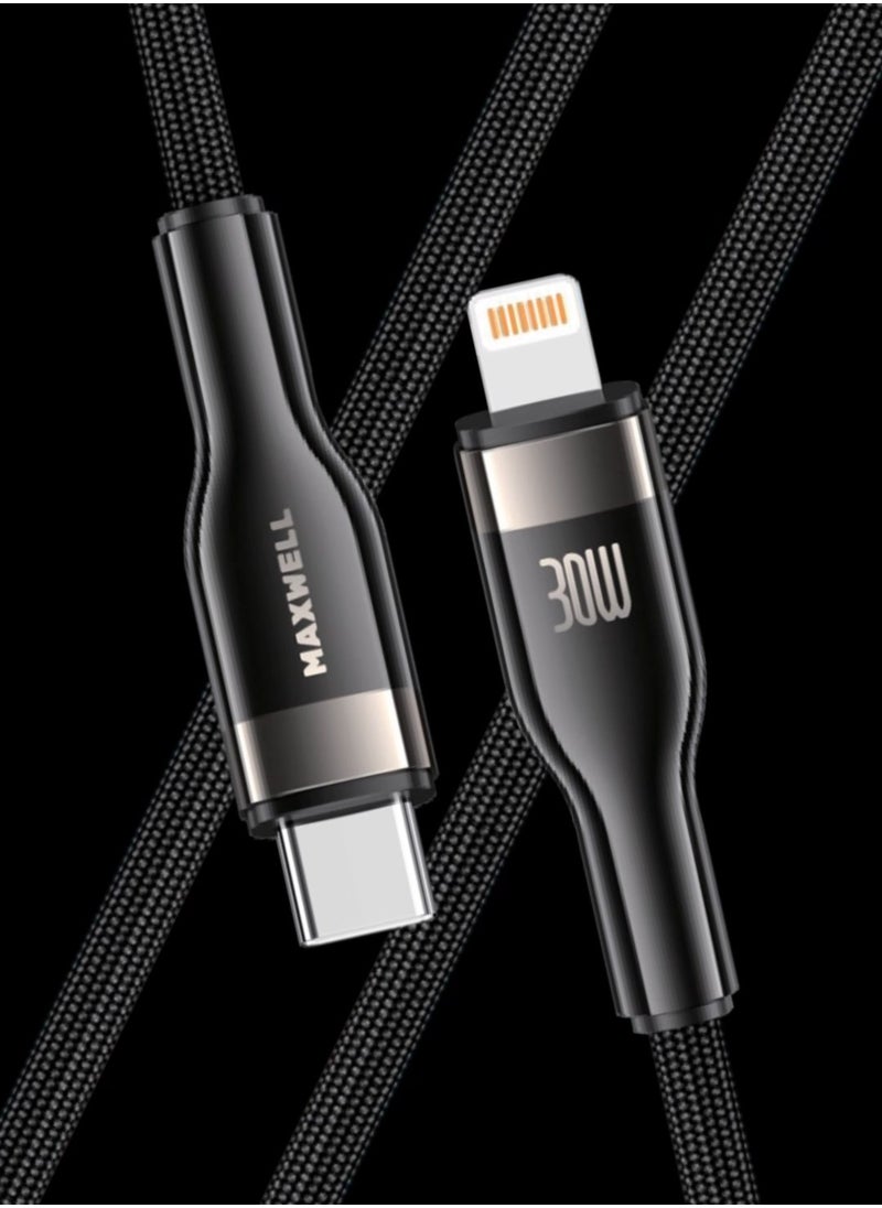 Maxwell Electronics Maxwell Turbo Line Series USB-C Compatible with Lightning (1.2 Meter) Fast Charging Cable Compatible with iPhone 14 Pro Max, 14 Pro, 14 Plus, 13 Pro Max, 12 Pro Max, 30W Fast Charging and Data Transmission Nylon Braided Cable  - Image 4