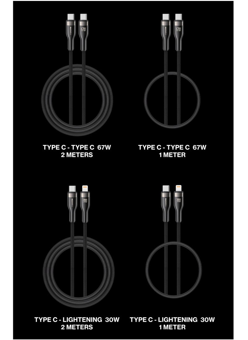 Maxwell Turbo Line Series USB-C Compatible with Lightning (1.2 Meter) Fast Charging Cable Compatible with iPhone 14 Pro Max, 14 Pro, 14 Plus, 13 Pro Max, 12 Pro Max, 30W Fast Charging and Data Transmission Nylon Braided Cable