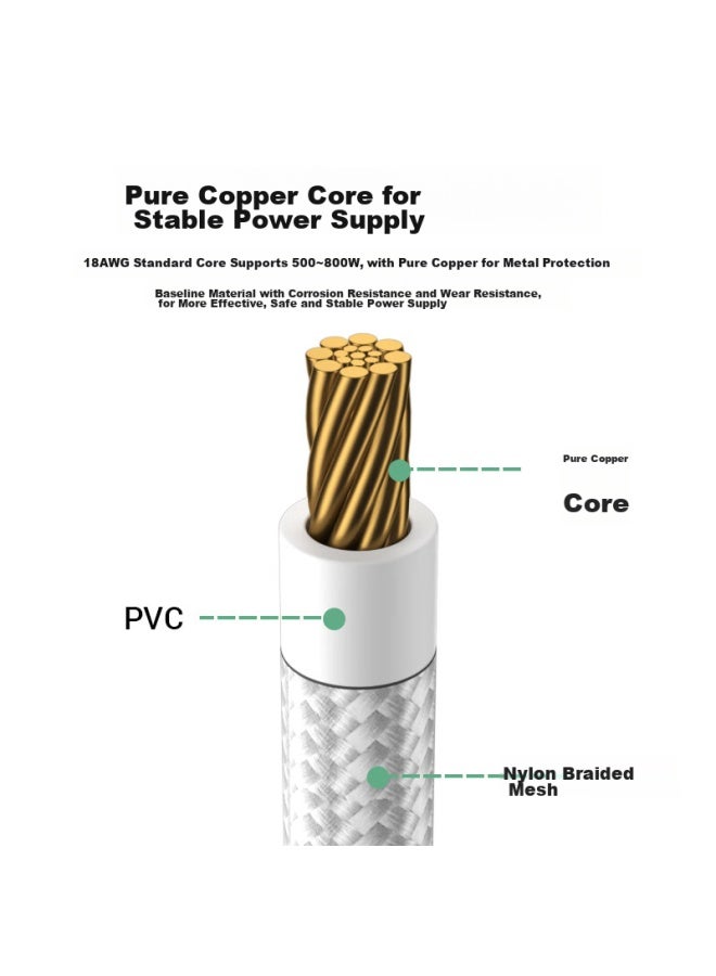 Kelepu Desktop Computer Cpu Power Extension Cable, 8Pin To 4+4Pin Male And Female Extension Cord, White, 300Mm - Image 3