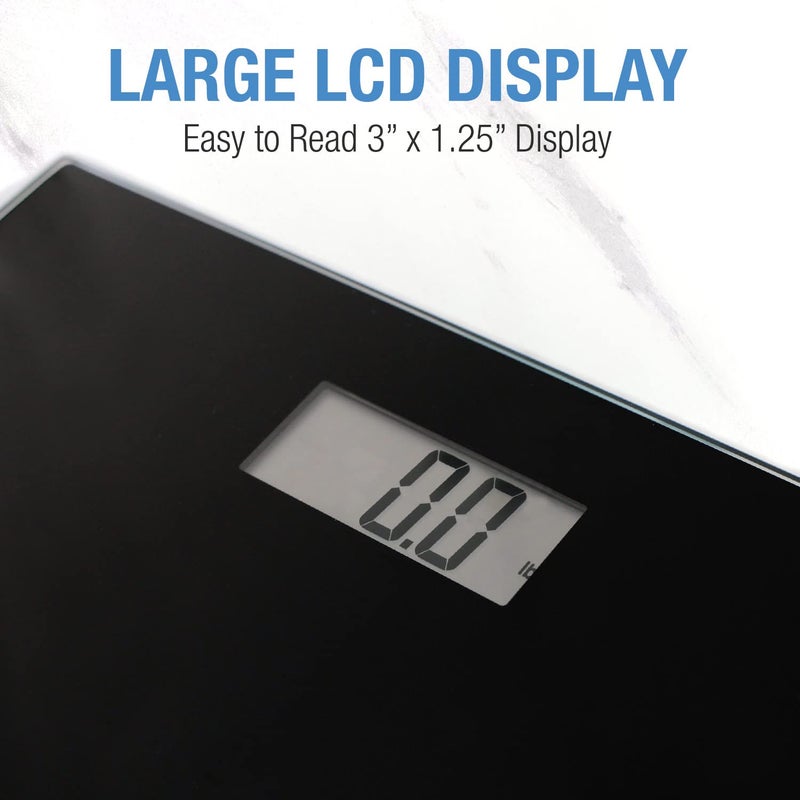 DMI DMI Digital Talking Bathroom Scale Sleek Tempered Glass Clinically Accurate Measurements Large LCD Screen 440 lb Weight Capacity  - Image 2