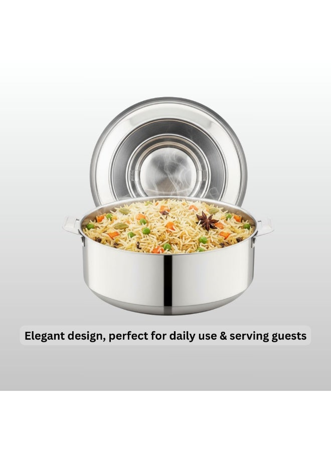 TSUMAB Stainless Steel Double Wall Casserole Hotpot – 2.5 L | Keeps Food Hot & Fresh | Insulated Lid with Lock Handles | Durable & Elegant Design - Image 5