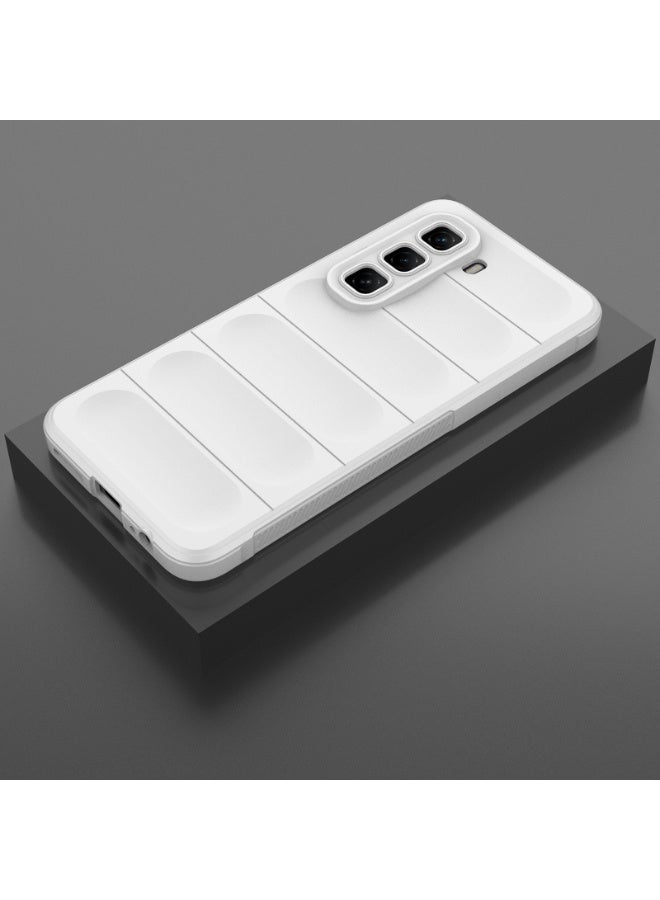 Premium Protection Back Silicone Case Compatible with Infinix Hot 50 4G/Hot 50 Pro 5G/Hot 50 Pro+ 4G Magic Shield Shockproof Case with Camera Protection (White)