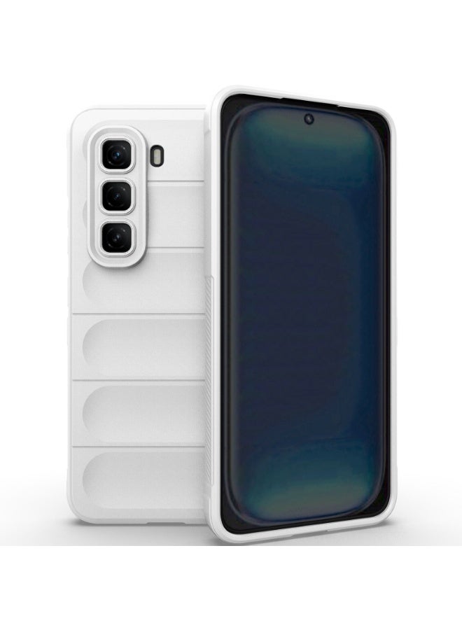 Premium Protection Back Silicone Case Compatible with Infinix Hot 50 4G/Hot 50 Pro 5G/Hot 50 Pro+ 4G Magic Shield Shockproof Case with Camera Protection (White)