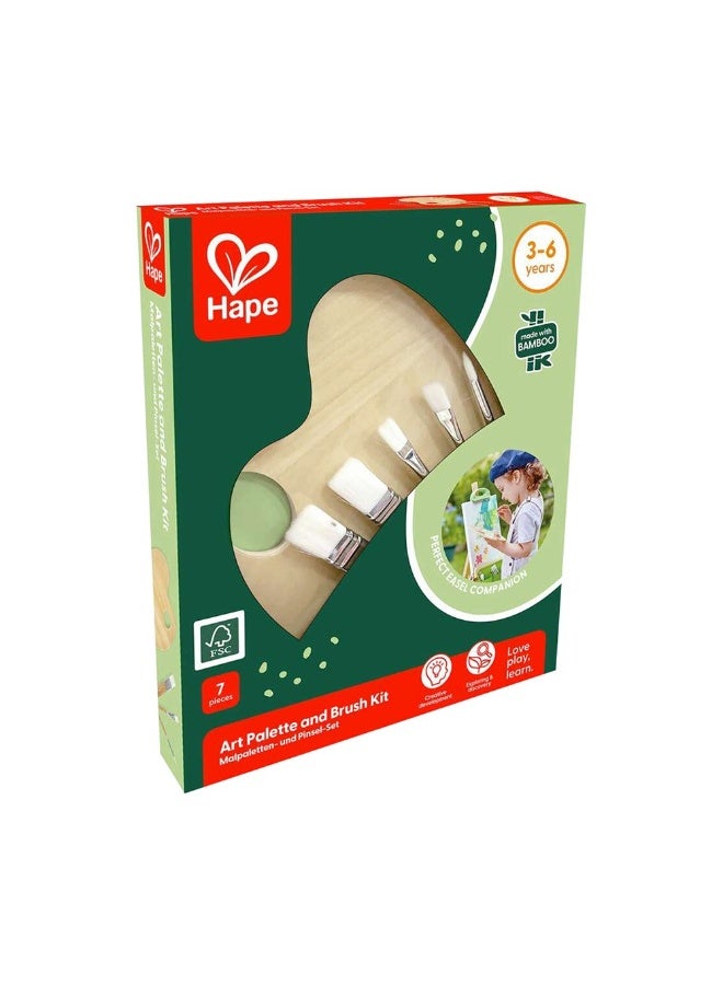Hape مجموعة الرسم بالفرشاة ولوحة الألوان من هابي (7 قطع) - Image 4