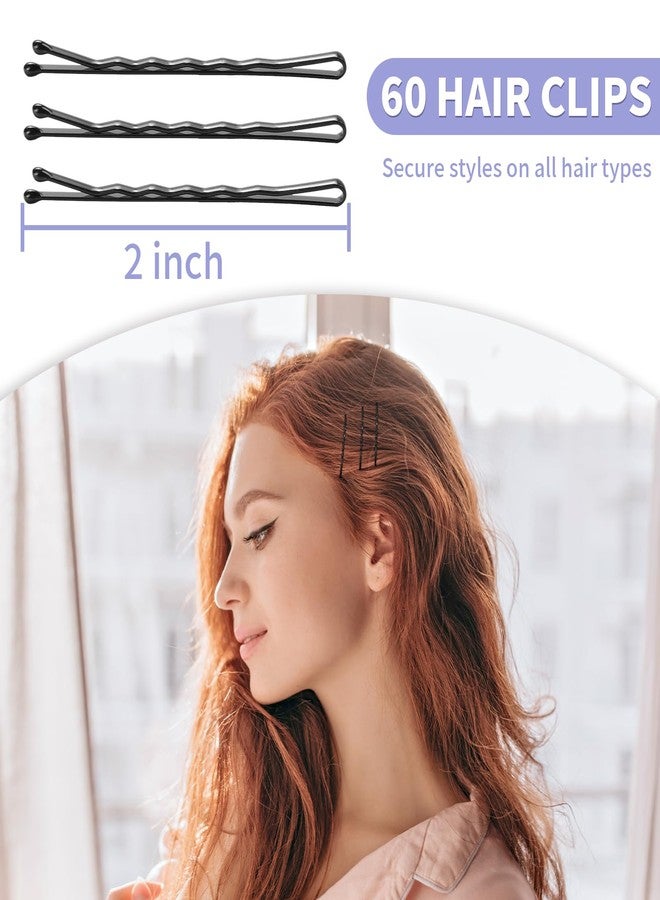 Mia Klein Bobby Pins, Hair Pins 2 Inch 60PCS Crimped Hair Clips for Kids, Girls, and Women, Secure and Easy for All Hair Types, With Ball Tips Design. Hair Accessories for Styling (Black) - Image 4