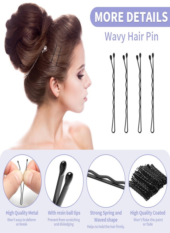 Mia Klein Bobby Pins, Hair Pins 2 Inch 60PCS Crimped Hair Clips for Kids, Girls, and Women, Secure and Easy for All Hair Types, With Ball Tips Design. Hair Accessories for Styling (Black) - Image 3