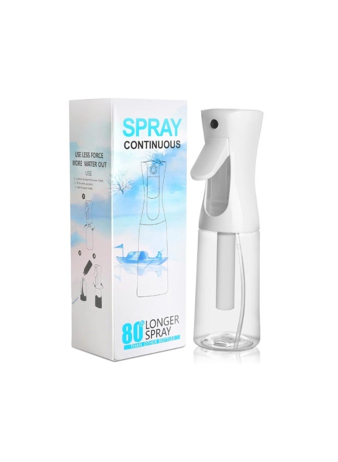 Cuisine Art 300ml Continuous Mist Spray Bottle, Ultra-Fine Sprayer with Automatic Booster Airless Design, Leak-Proof For Hair Styling, Skin Care, Make-Up, Plants, Cleaning & Fitness White - Image 1