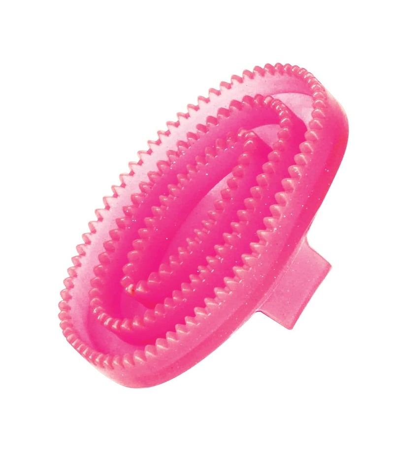 Roma Rubber Curry Comb, Pink Glitter, Small - Image 2