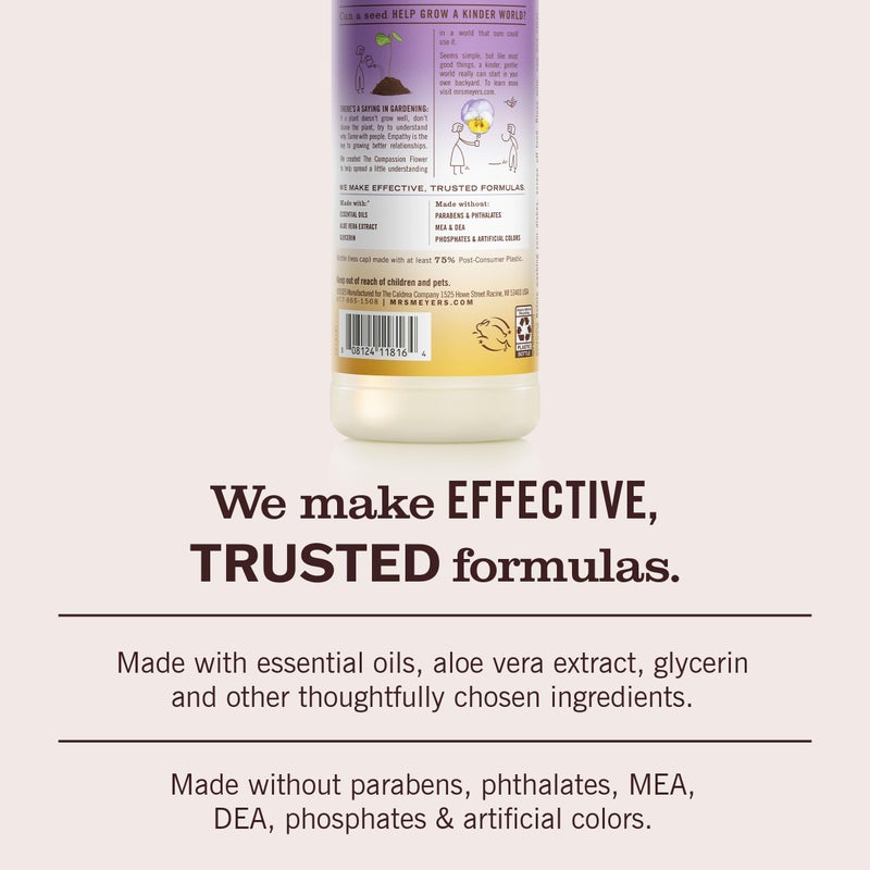 MRS. MEYER'S CLEAN DAY Liquid Dish Soap, Compassion Flower Scent, 16 Fl Oz Bottle - 3 Pack - Image 4