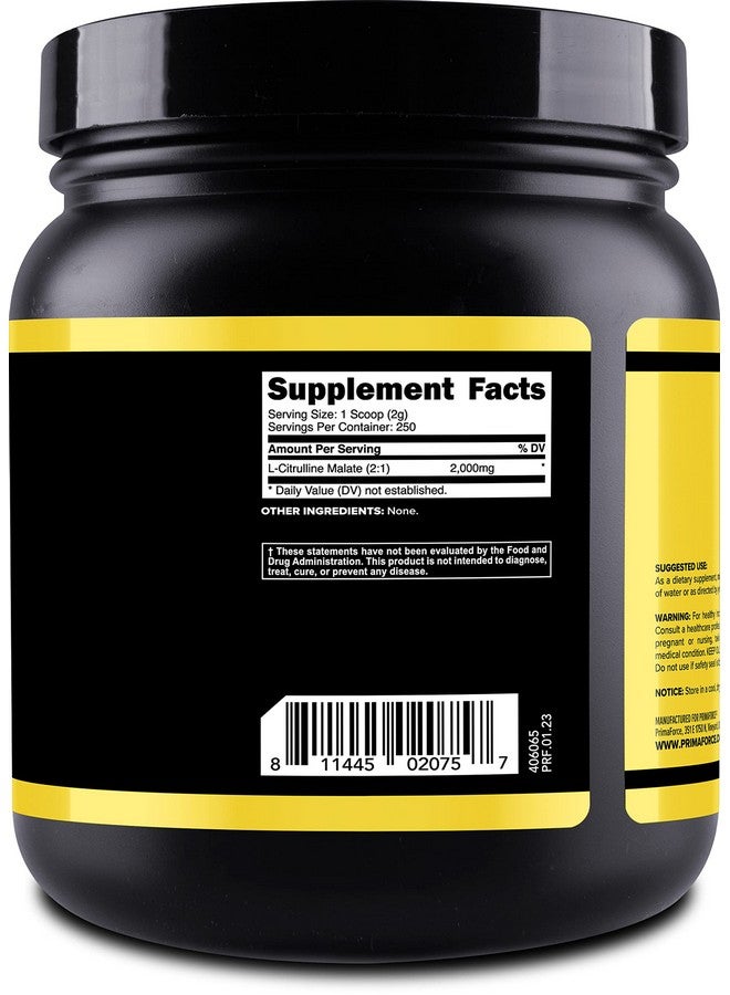 Primaforce مسحوق لسيترولين ماليت غير المنكه مكمل قبل التمرين 500 جرام دعم الطاقة يساعد على التعافي يعزز القوة والأداء نباتي غير معدل وراثيًا - Image 4