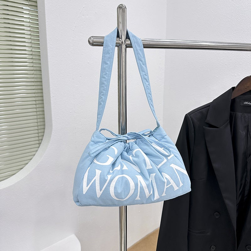 Fashion Letter Print Nylon Shopper Tote - Image 3
