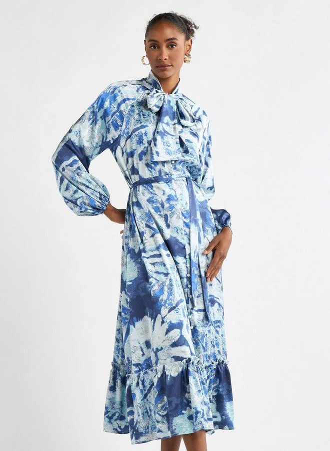 Splash FAV Floral Tie-Neck Dress
