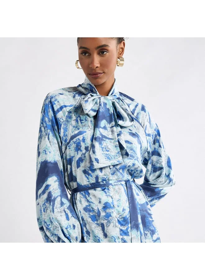 Splash FAV Floral Tie-Neck Dress