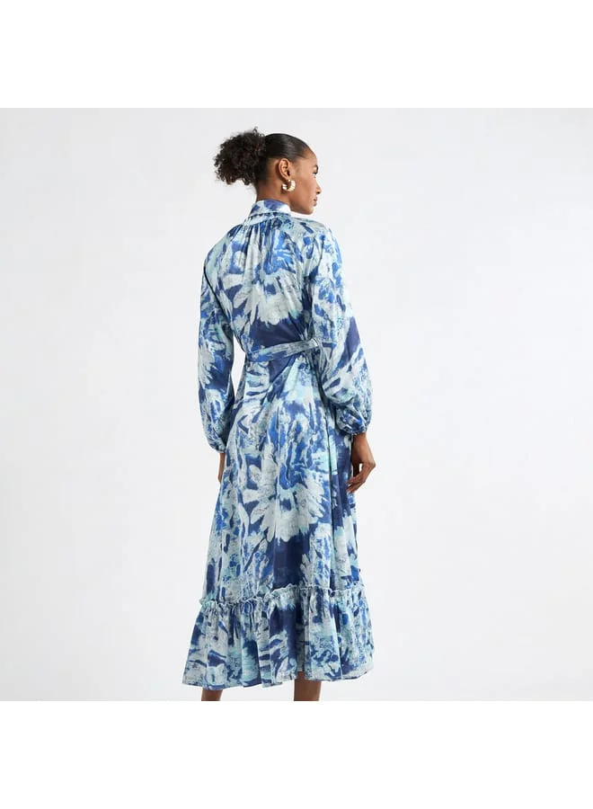 Splash FAV Floral Tie-Neck Dress