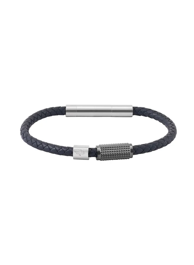 POLICE Urban Grey Texture Leather Bracelet for Men