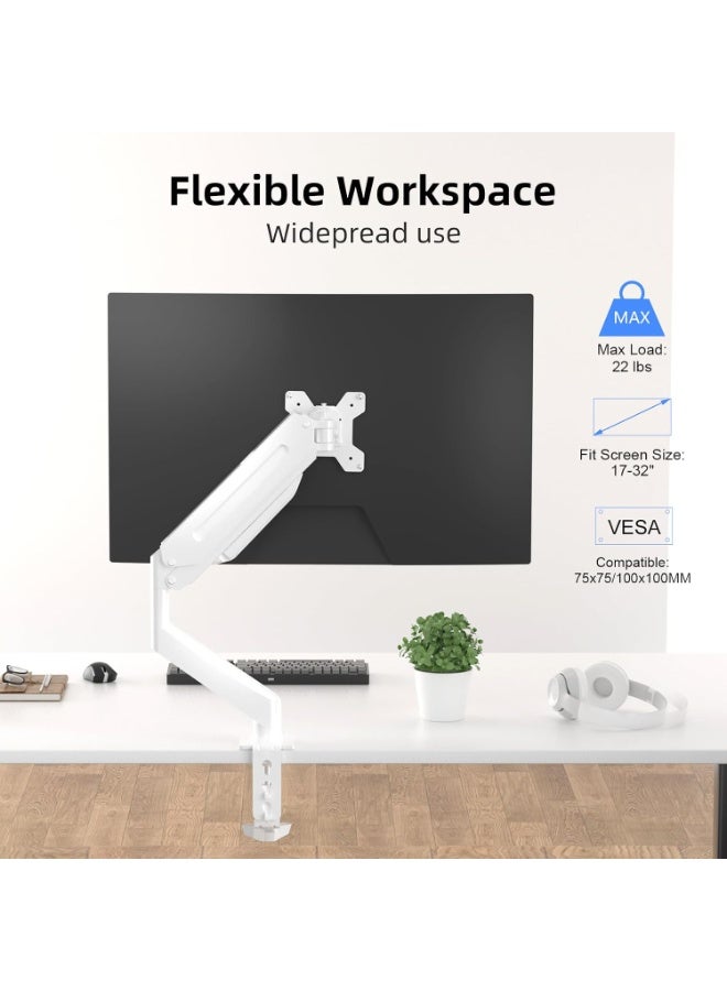 ذراع شاشة كمبيوتر، حامل شاشة واحدة للمكتب، حامل VESA قابل للتعديل، تصميم توجيه 180°، ذراع متحرك مزدوج، تعديل ارتفاع 350–400 مم، للمكتب المنزلي وطاولة الدراسة - Image 3