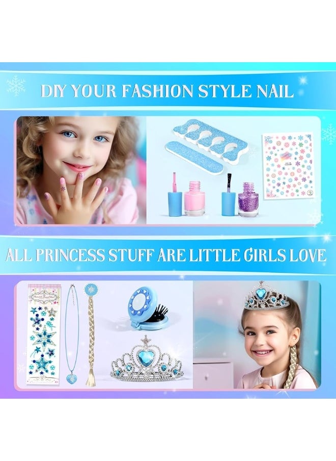 INNOCHEER - INNOCHEER Kids Makeup Kit for Girl Toys, Frozen Makeup Set for Girls, Real Washable Makeup Kit for Girls, Birthday Christmas Princess Gifts for Girls Kids Toddlers Age 3 4 5 6 7 8 9 10 11 12 Year Old - Image 1