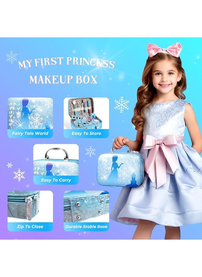 INNOCHEER - INNOCHEER Kids Makeup Kit for Girl Toys, Frozen Makeup Set for Girls, Real Washable Makeup Kit for Girls, Birthday Christmas Princess Gifts for Girls Kids Toddlers Age 3 4 5 6 7 8 9 10 11 12 Year Old - Image 1