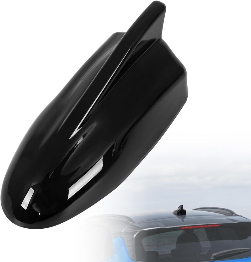 AMSPRAC Shark Fin Antenna Cover,Car Roof Antenna Caps Compatible with Hyundai Kona 2018 2019 2020 2021 2022 2023,96210-J9300,Roof Topper Cover Replacement,Glossy Black,1PCS (02(with Chip)) - Image 1