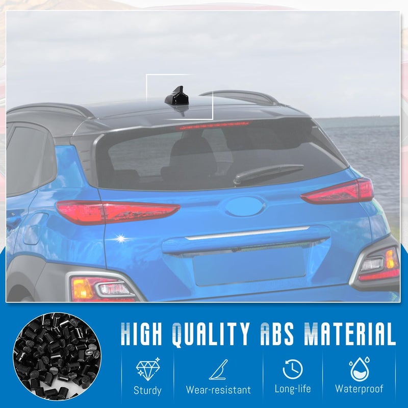 AMSPRAC Shark Fin Antenna Cover,Car Roof Antenna Caps Compatible with Hyundai Kona 2018 2019 2020 2021 2022 2023,96210-J9300,Roof Topper Cover Replacement,Glossy Black,1PCS (02(with Chip)) - Image 5