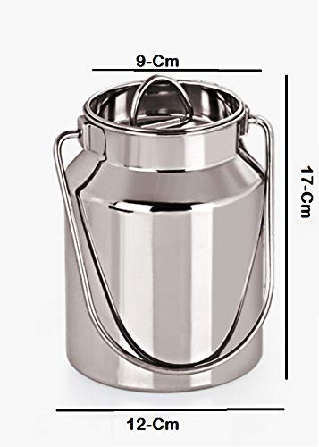 Krishn ROOP Stainless Steel Milk Ghee Storage CanCanister 3 Liter Silver - Image 3