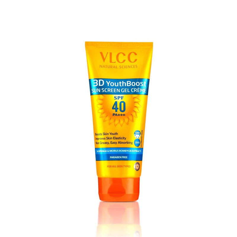 VLCC Natural SPF 40  PA Sunscreen Gel Crme  Provides Broad Spectrum Protection  Helps Enhance Youthfulness  Non Greasy  Suits All Skin Types  353 Oz100 g