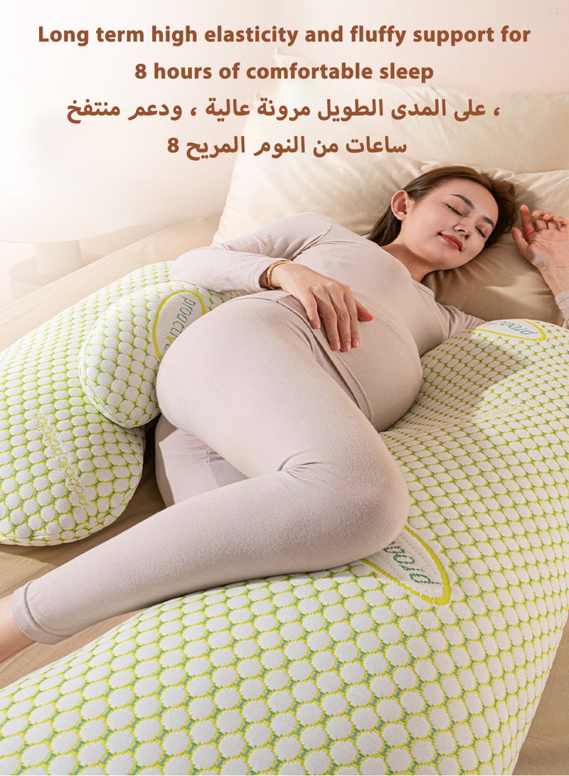 مس تيارا الحمل الجسم وسادة نوم وسادة الأمومة مع غطاء وسادة قابل للفصل والتعديل دعم للظهر الساقين البطن - Image 2