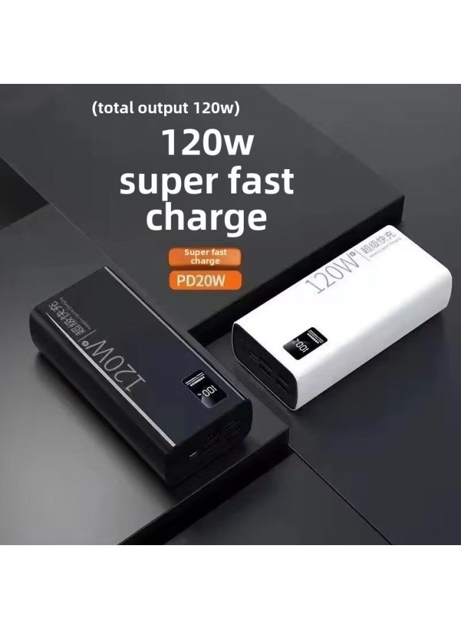 Super Fast Charging Treasure Ma Large Capacity Two-way Fast Charging Digital Display Mobile Power Supply-Colour:White-Power Supply Capacity:30000 Mah - Image 1
