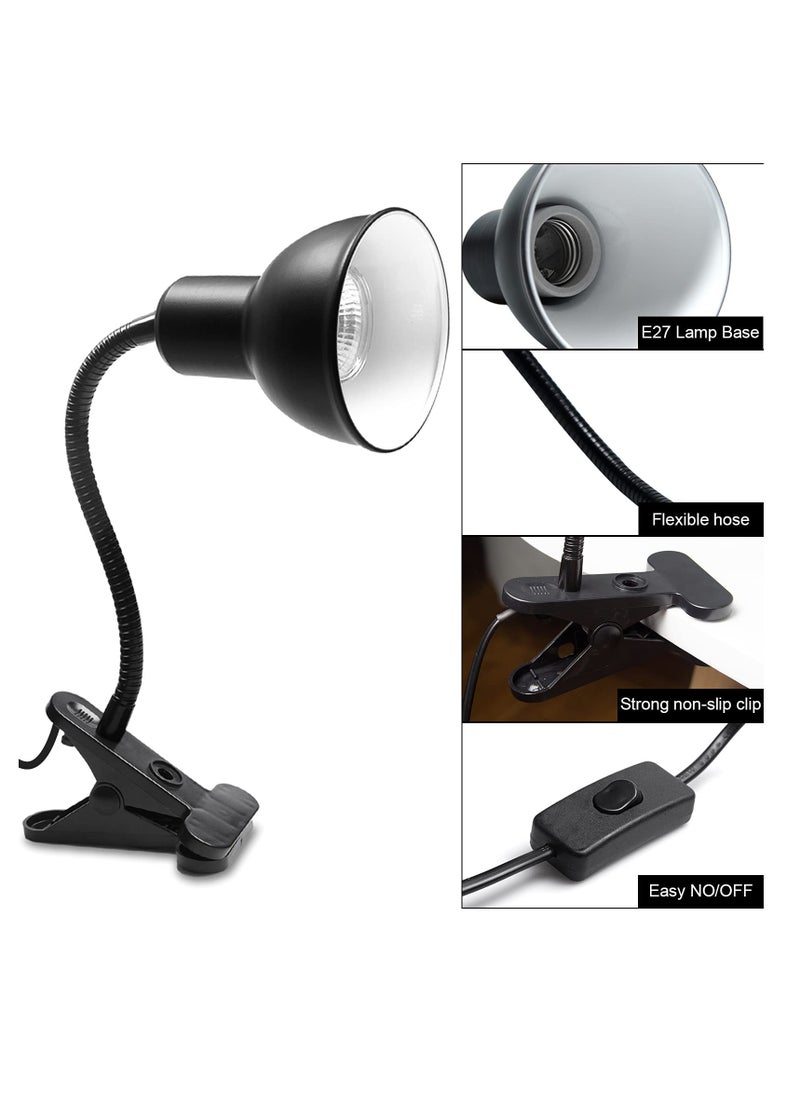 SYOSI - Tortoise Heat Lamp Reptile Lamp Basking Light with Holder Heat Spotlight Reptile Light 360°Rotatable Clip on Lamp for Aquarium Reptile Lizards Turtle - Image 1