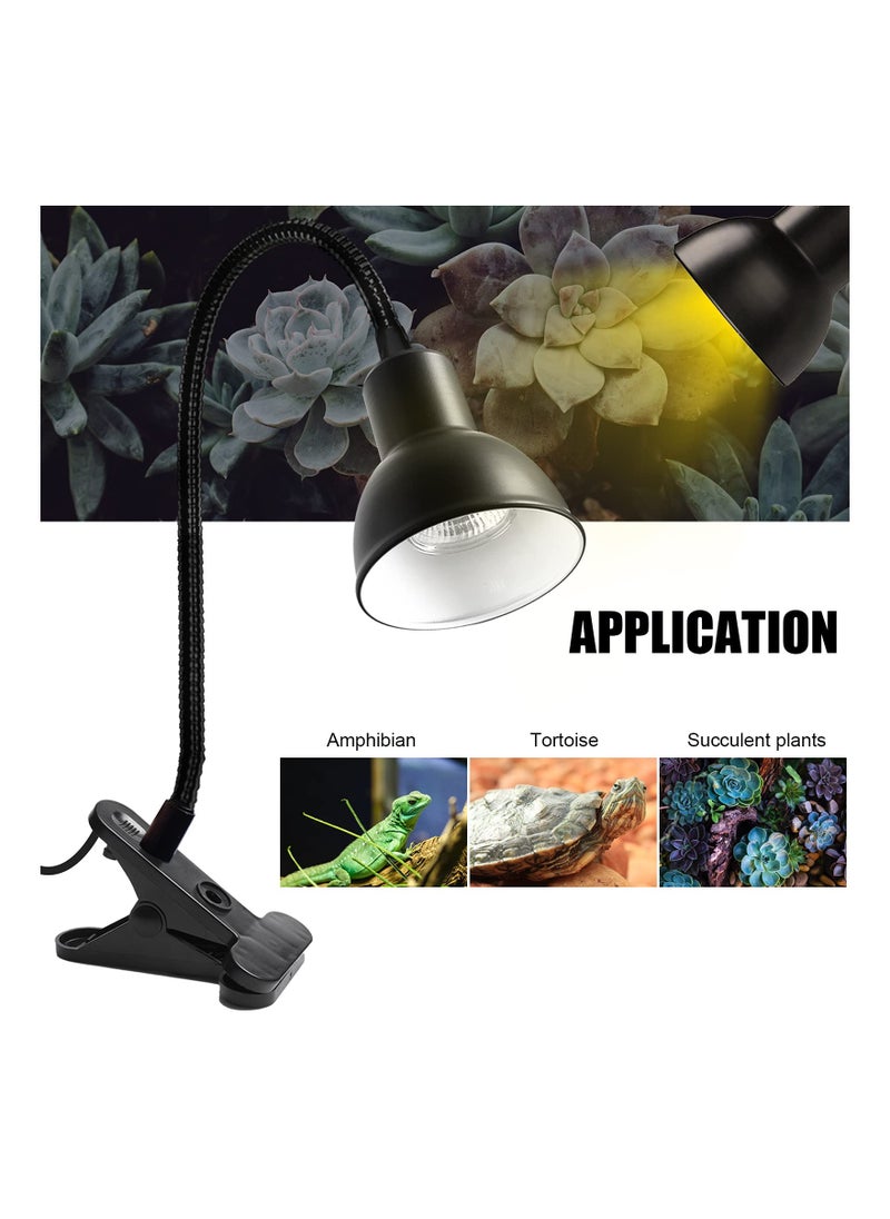 SYOSI - Tortoise Heat Lamp Reptile Lamp Basking Light with Holder Heat Spotlight Reptile Light 360°Rotatable Clip on Lamp for Aquarium Reptile Lizards Turtle - Image 1