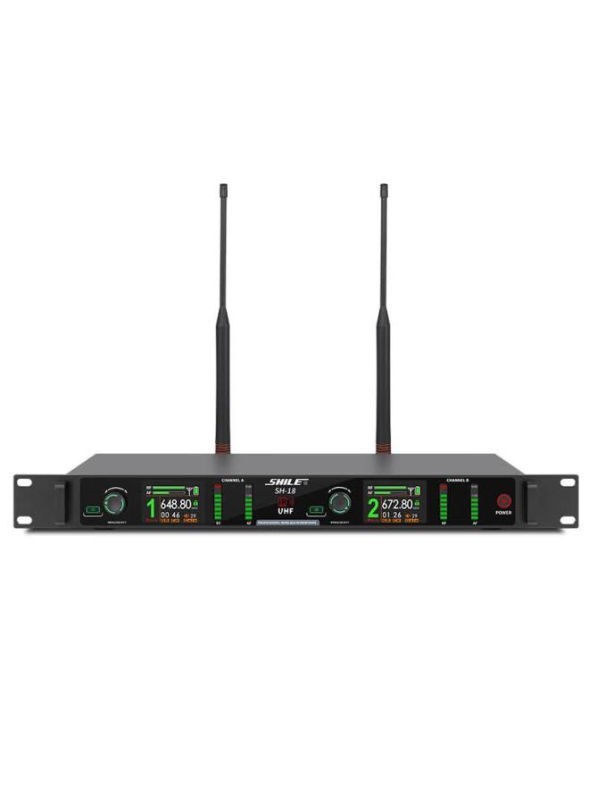Shile Dual Wireless Conference Microphone Desktop Short Rod Square Tube Mic Podium Anti-interference Auto Frequency Matching Anti-howling 18 With Rod - Image 3