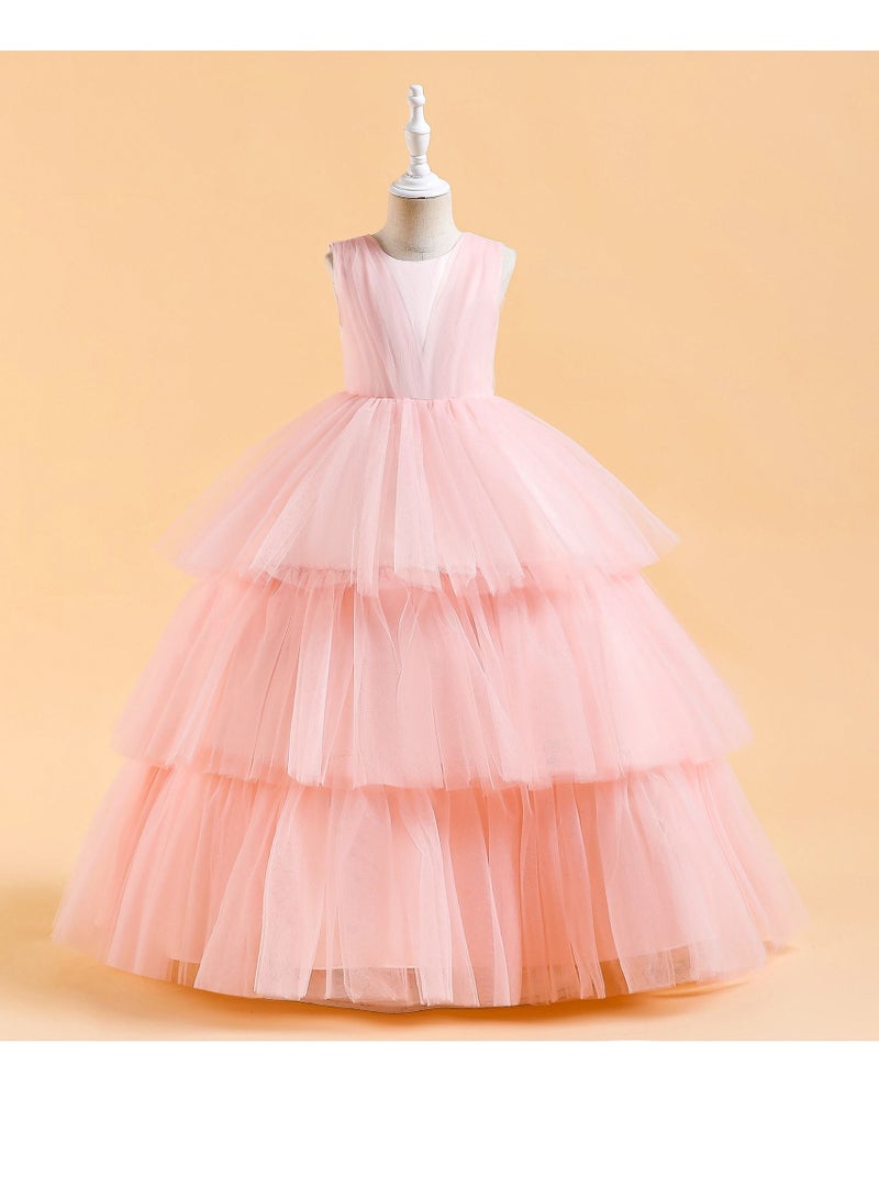 Loquat Fashionable Cute Girls Dresses Pink  - Image 1