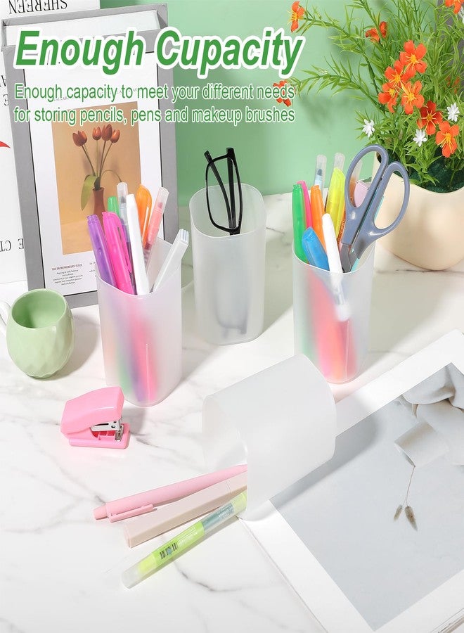 Lemecima 30 Pack Pen Holder Pen Cups for Desk Organizers and Storage Stationery Plastic Matte Pencil Holder Cups Ins Style Transparent for Office School Home Supplies - Image 4