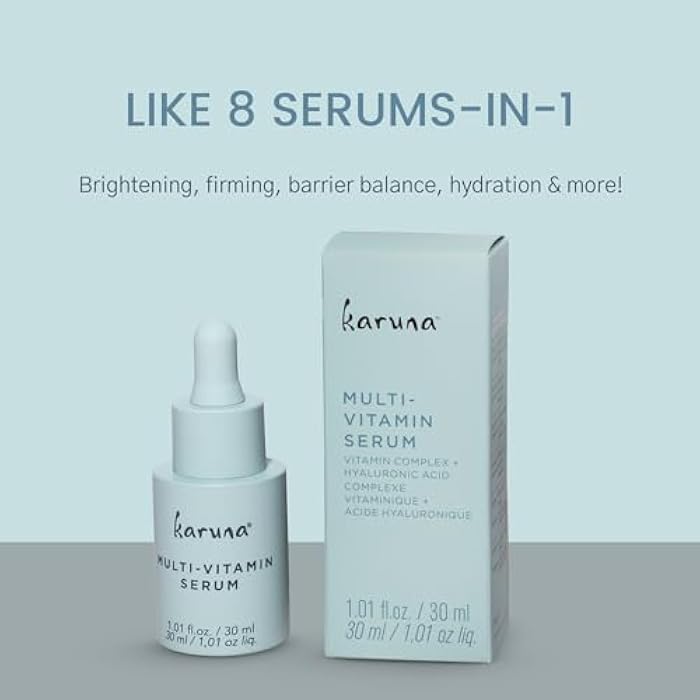 Karuna Skin - MULTI-VITAMIN Day & Night Serum with Vitamins A, B3, B5, B6, C & E, Niacinamide Serum for Face, Antioxidant Serum for Face, 30 ml - Image 2