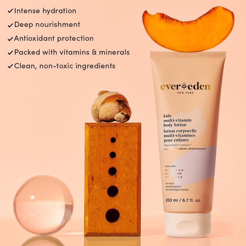 Evereden Kids MultiVitamin Body Lotion 67 floz Cool Peach Gentle  NonToxic Moisturizing Kids Lotion  Nourishing  Protective Lotion for Kids - Image 2