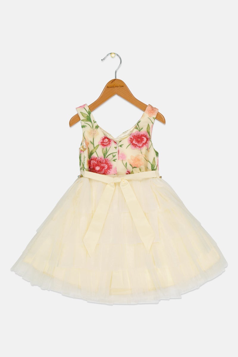 american Princess Toddlers Girl Embroidered Partywear Dress, Multicolor  - Image 2