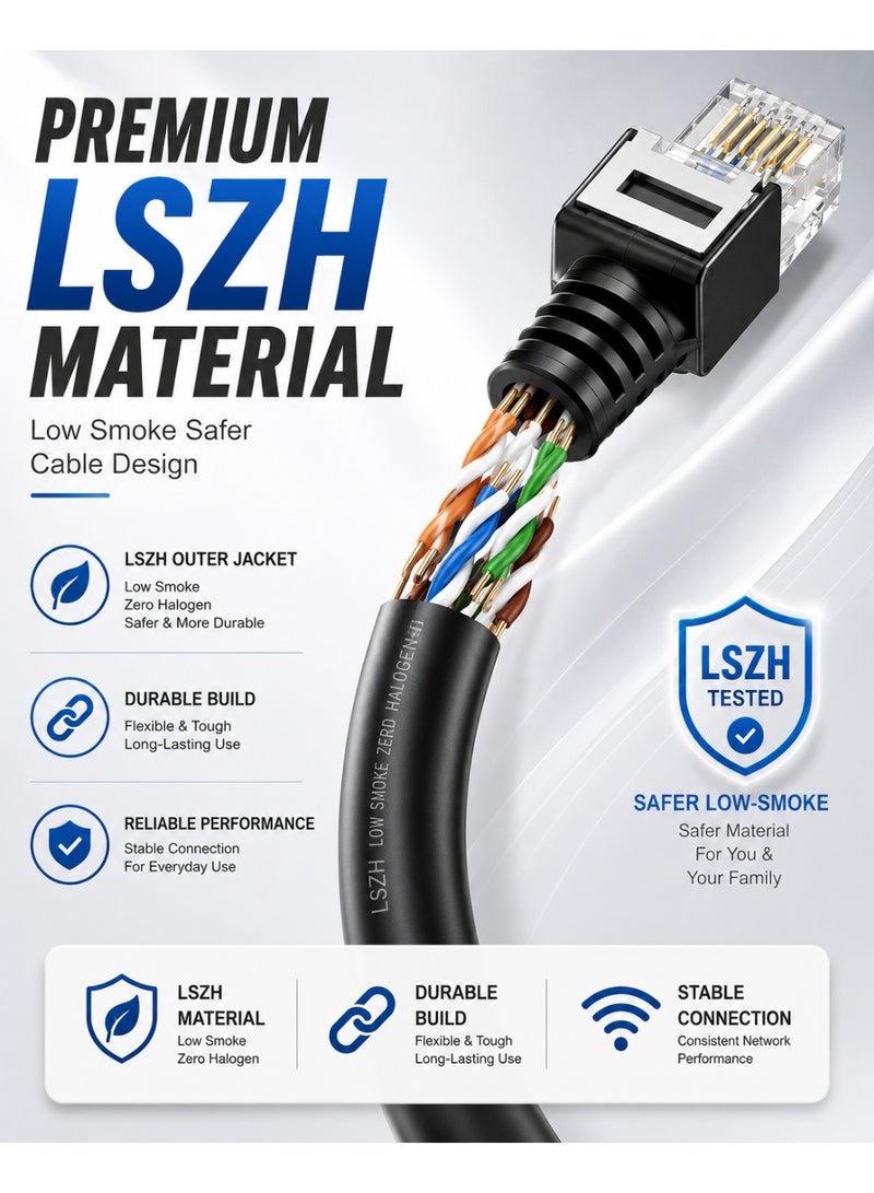 TP-BRIDGE Cat 7 Ethernet Cable 10Gbps Low Latency RJ45 LAN Cable for PS5 Xbox Router PC & Smart TV-20M Black - Image 4
