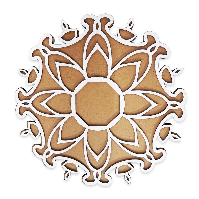 Ascension Portable Rangoli (11 inches) Stencil for Decor DIY Craft Reusable Templates for Floor Table Just Fill with Rangoli Atta or Grains for Navratri Pongal Pooja Mandir Rangoli Mats for Decoration (Design 4) - Image 3