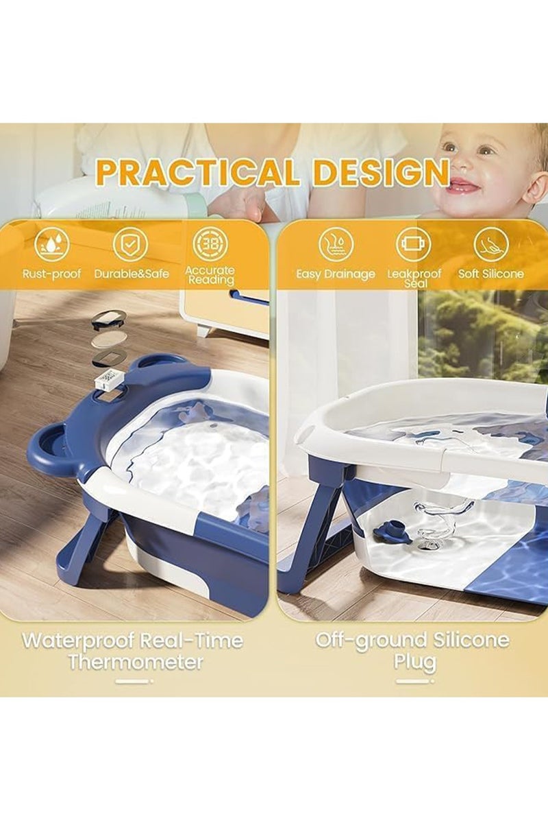 MONOGUE Baby Bathtub with Thermometer and Drain Hole for Newborn to Toddler up to 40 months - Image 5