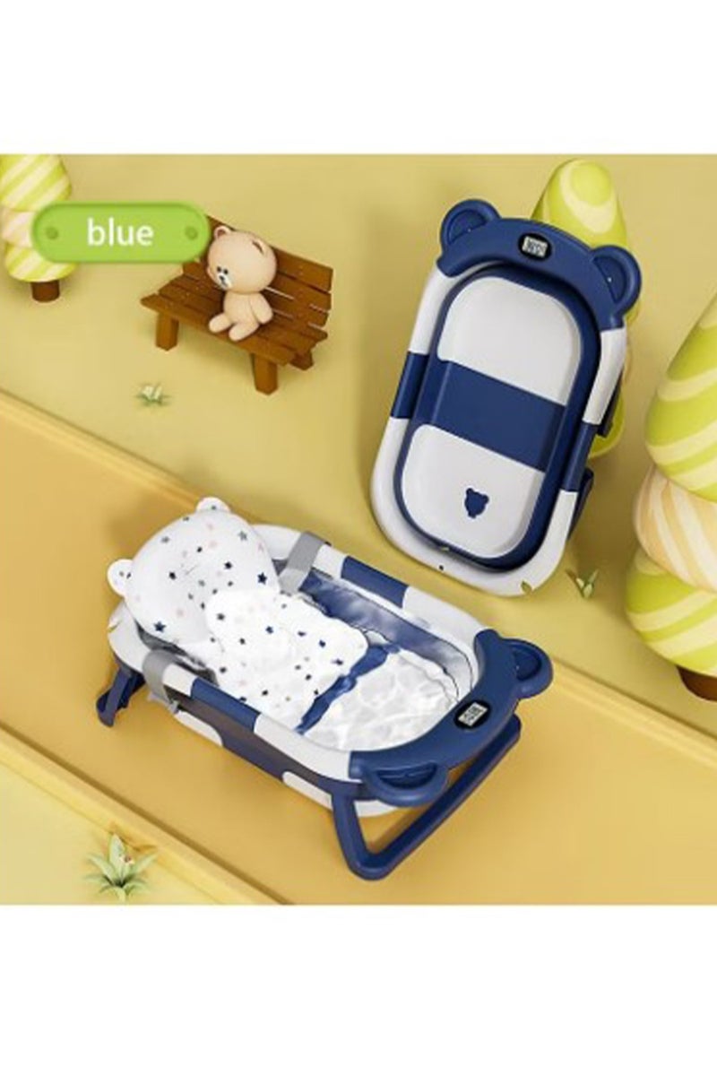 MONOGUE Baby Bathtub with Thermometer and Drain Hole for Newborn to Toddler up to 40 months - Image 1