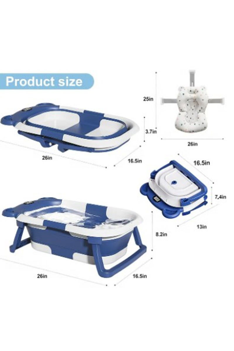 MONOGUE Baby Bathtub with Thermometer and Drain Hole for Newborn to Toddler up to 40 months - Image 2