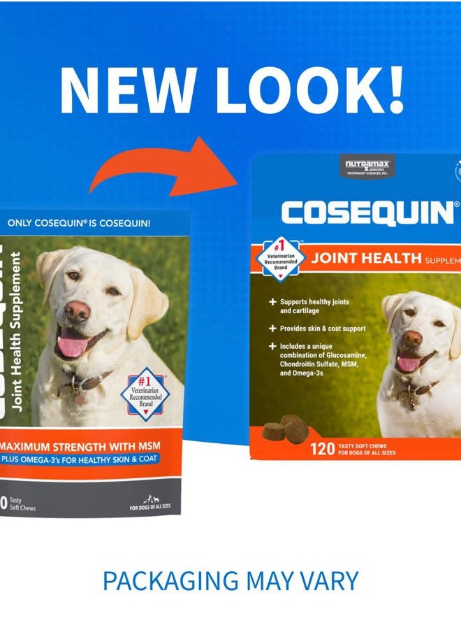 Nutramax Laboratories Cosequin Joint Health Supplement for Dogs - With Glucosamine, Chondroitin, MSM, and Omega-3's, 120 Soft Chews  - Image 2