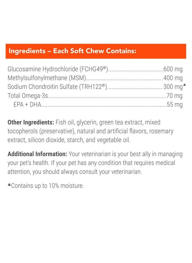 Cosequin Joint Health Supplement for Dogs - With Glucosamine, Chondroitin, MSM, and Omega-3's, 120 Soft Chews