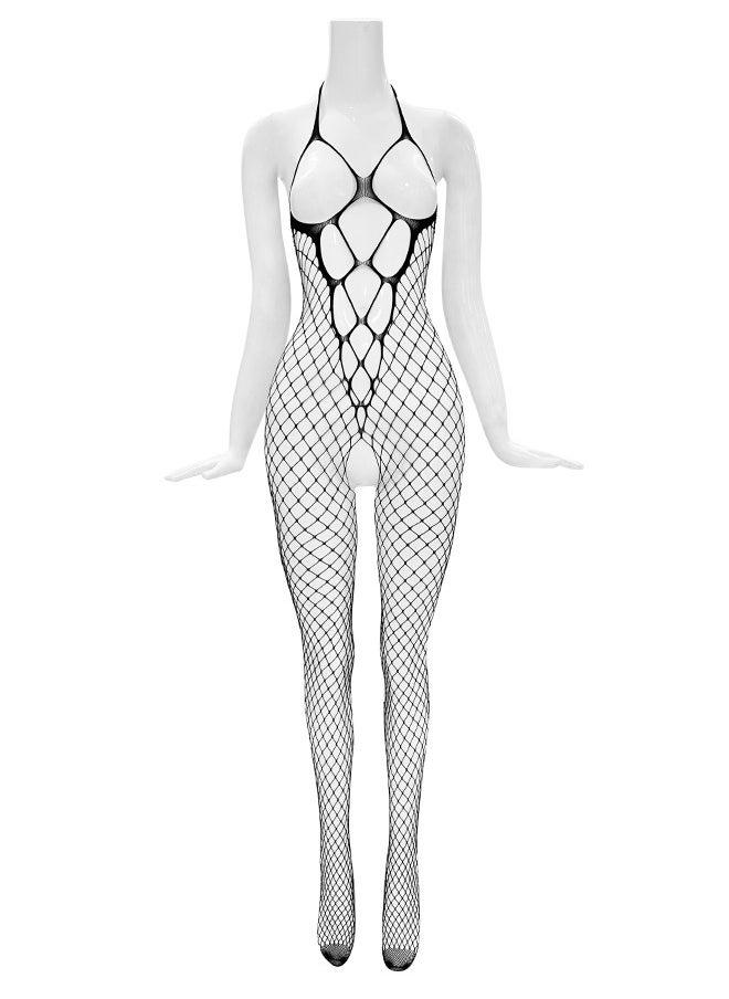 Generic - Corsets Suspender Mesh Lingerie  1 Piece Black - Image 1