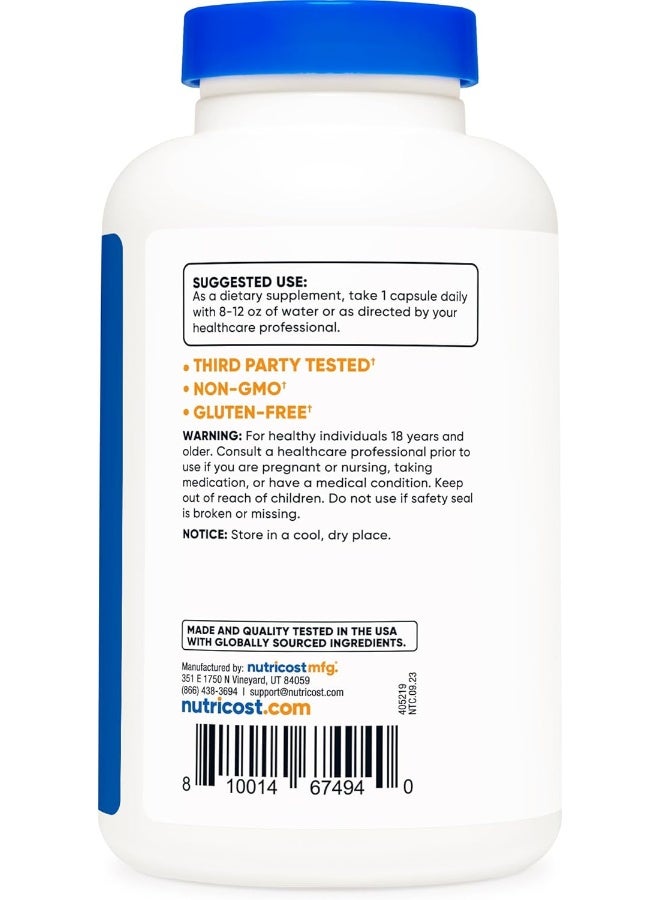 Nutricost كبسولات نوتريكوست من توت الزعرور 550 ملغ، 240 كبسولة، صديقة للنباتيين، خالية من الكائنات المعدلة وراثيًا وخالية من الغلوتين - Image 4