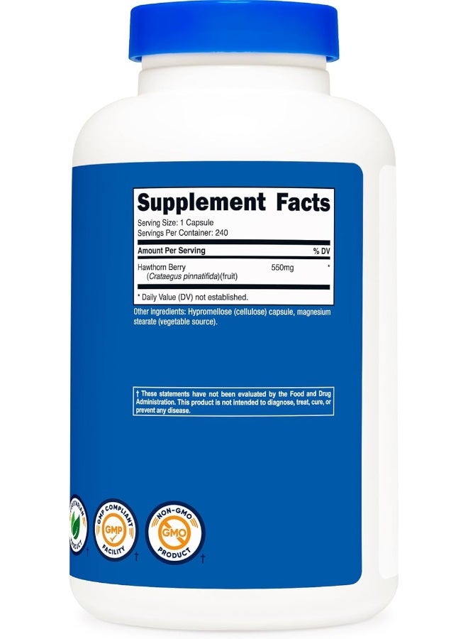 Nutricost كبسولات نوتريكوست من توت الزعرور 550 ملغ، 240 كبسولة، صديقة للنباتيين، خالية من الكائنات المعدلة وراثيًا وخالية من الغلوتين - Image 5