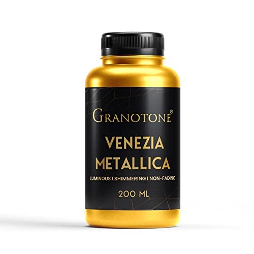 GRANOTONE Venezia Acrylic Paint Gold Metallic 6.76 Fl Oz DIY Craft 24 Carat Gold Water Based Non Toxic Shimmering Effect Pro Artists Hobby Painters and Kids - Image 1