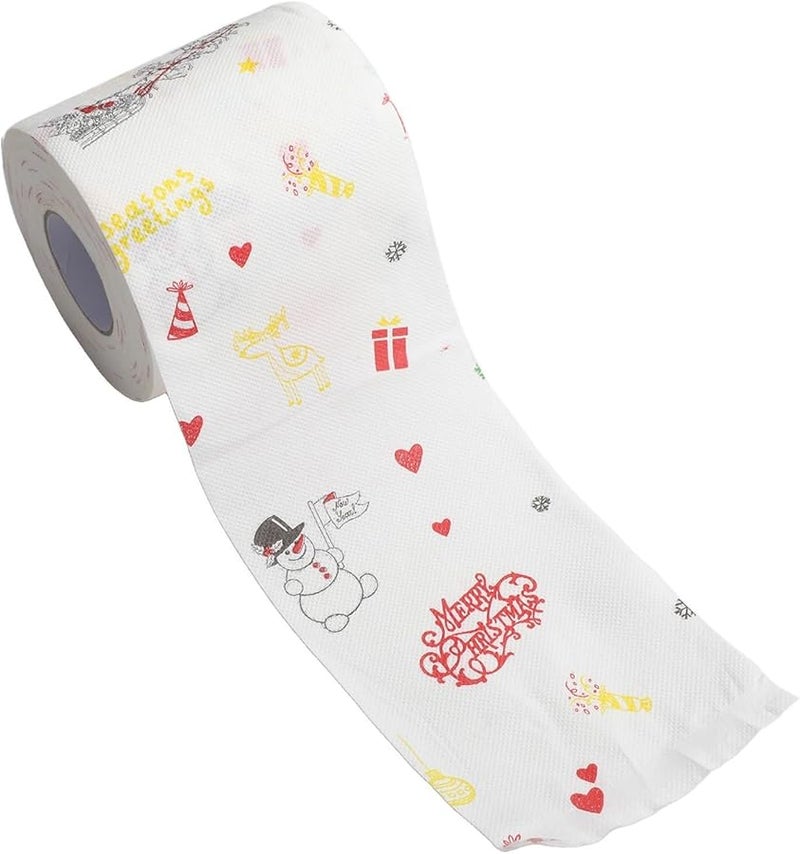 ورق تواليت سانتا عيد الميلاد نمط لفة ورق التواليت لب الخشب الأبيض ثنائي الطبقات الحجم A - Image 4