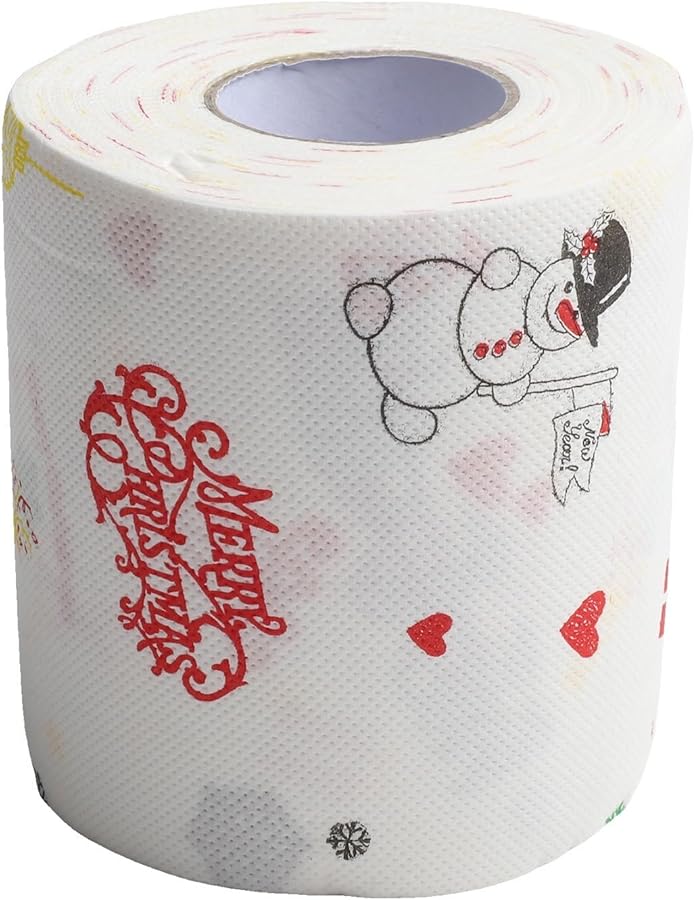 ورق تواليت سانتا عيد الميلاد نمط لفة ورق التواليت لب الخشب الأبيض ثنائي الطبقات الحجم A - Image 1