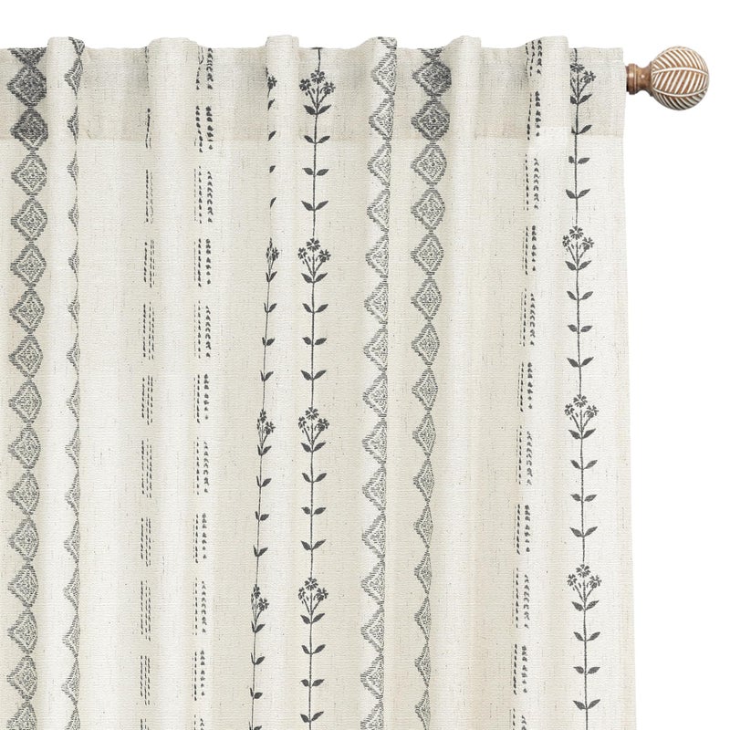 Lino Rosa Linen Curtains 96 Inches Long,Sheer Cream Boho Floor Length to Ceiling Curtains for Living Room 2 Panel Set - Image 2